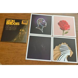 NEW SEALED Leon Bridges Good Thing Vinyl LP Album + BONUS Pack of 4 TOUR PRINTS